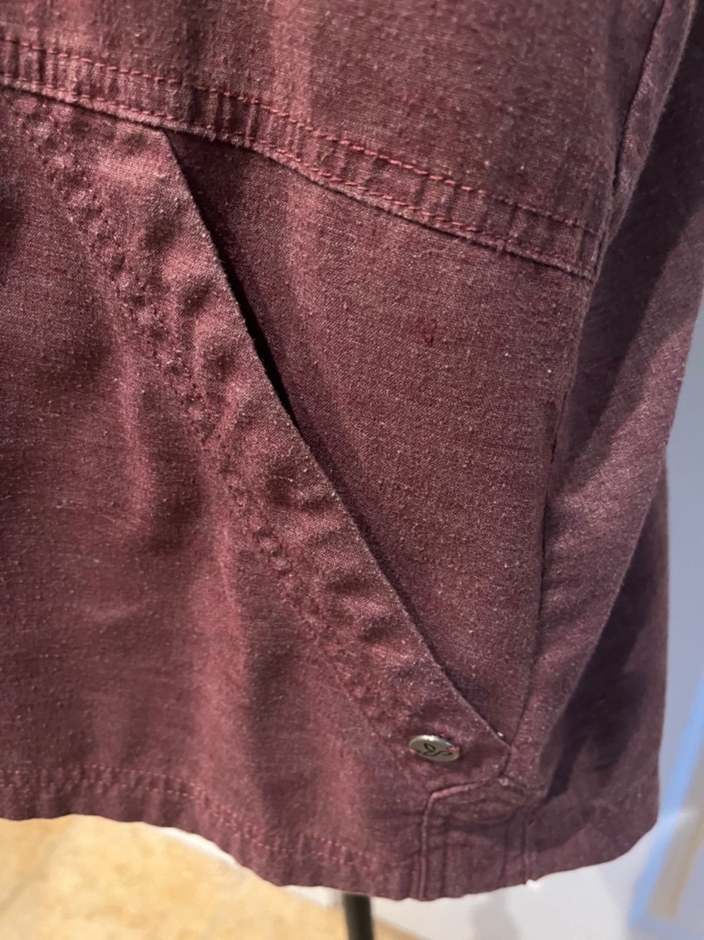 PrAna “Shelton” hemp-blend brown hoodie pullover - Picture 3 of 8
